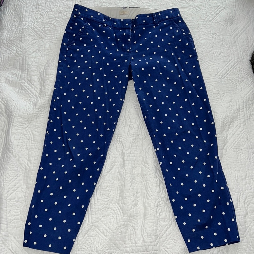 Loft blue polka dot trouser